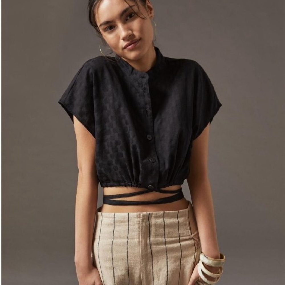 Black button down from Anthropologie